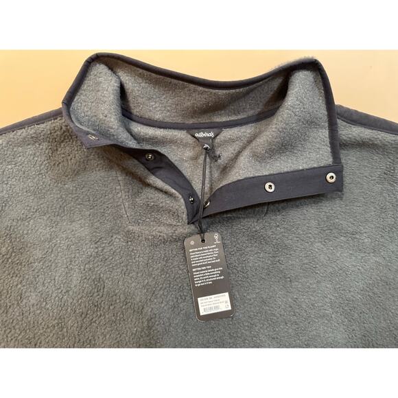 NWT Allbirds Men's Fluff Fleece Snap Pullover – Charcoal Gray & Black – Size XXL - Picture 3 of 9